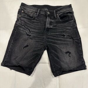 Stylish Black Distressed Men's Shorts
